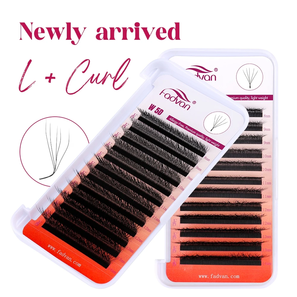 Fadvan L/ L+/LU (M) Curl YY 3D 4D 5D 6D Fox Lashes Extensión de 12 líneas Longitud mixta 0,07 D 8-15 mm