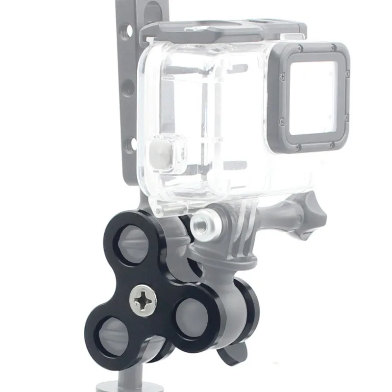 1 inch Ball Head Adapter 1/4" Screw Fixed Mount Butterfly Clip for Gopro SLR Camera Underwater Diving Bracket Tray Light Clamp