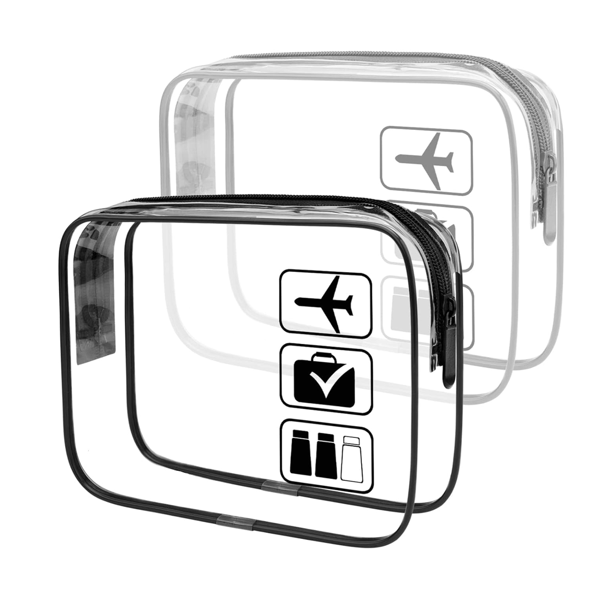YANZAI Borsa per trucco trasparente con cerniera Scatola per organizer Uomo Donna Borsa per cosmetici trasparente da viaggio Borse per trucco da toilette impermeabili