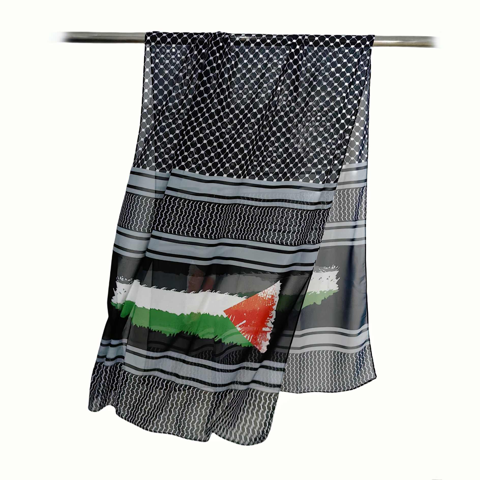 Bufanda de gasa Kuffiyeh de diseño Popular, bufandas musulmanas islámicas geométricas para mujer, chal Echarpe, Hijabs árabes de Oriente Medio