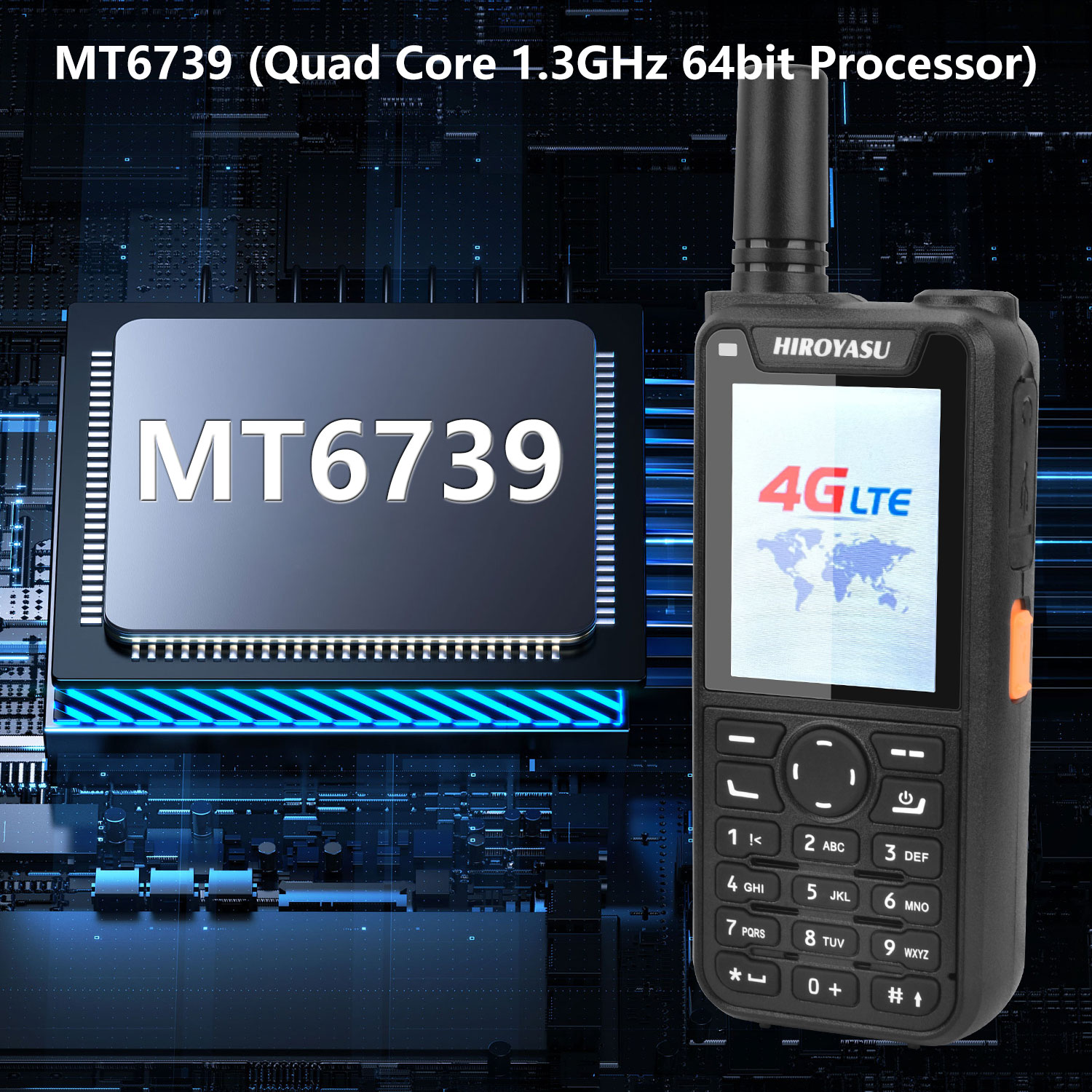 Zello walkie talkie hiroyasu HI-B6 android 9.0 4g cartões sim duplos rádio poc ptt 1gb rom 8gb ram teclado completo tela hd de 2.4 polegadas