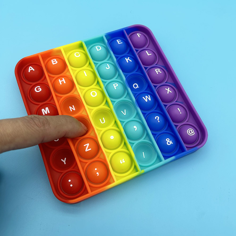 Letras frontais números traseiros 2 em 1 brinquedos pop fidget, empurrar sua bolha sensorial pop brinquedos educativos, brinquedos de aprendizagem de matemática para crianças