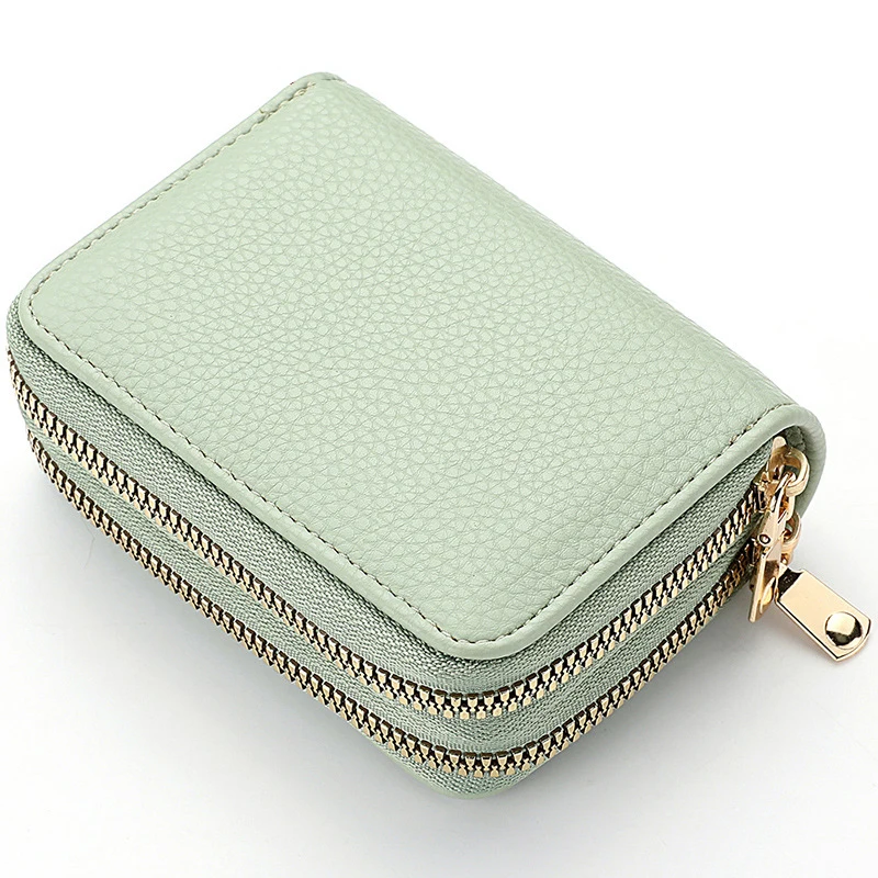 Women Wallet Zipper Short Style Purse Lychee Pattern Solid Color Fashion Large Capacity Multi Card Slot Coin Purse with Zipper
