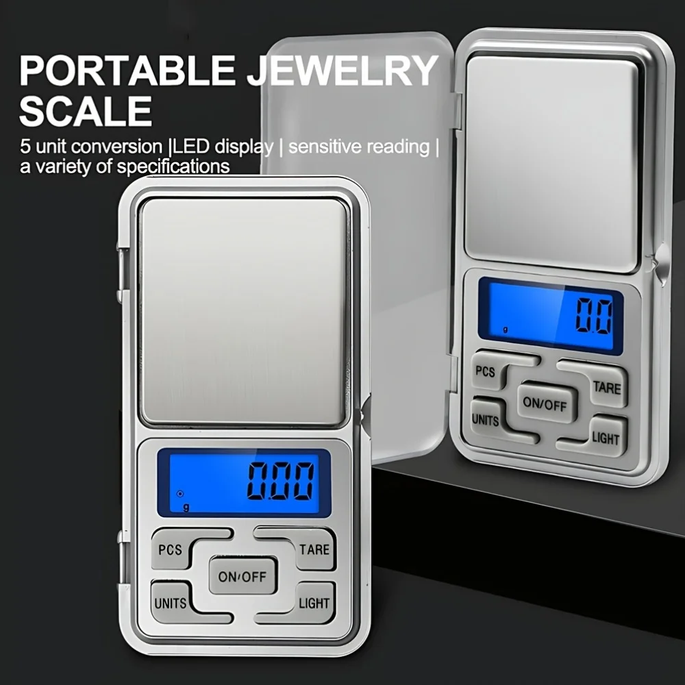 High Precision Mini Pocket Scale 500g/0.1g, Portable Digital Jewelry Scale, Accurate Small LCD Weighing Device for Easy Carry