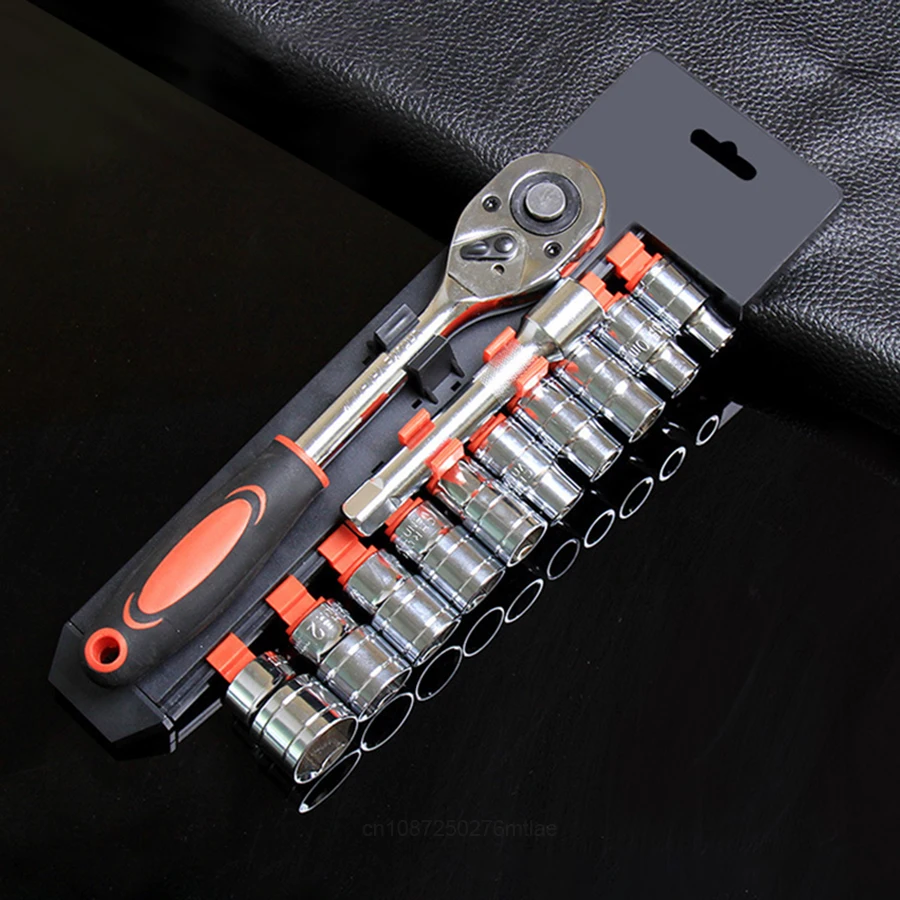 Set di chiavi a bussola con asta di prolunga Hardware per auto Barca Moto Strumento di riparazione biciclette Strumenti di riparazione automatica Cricchetto a presa corta