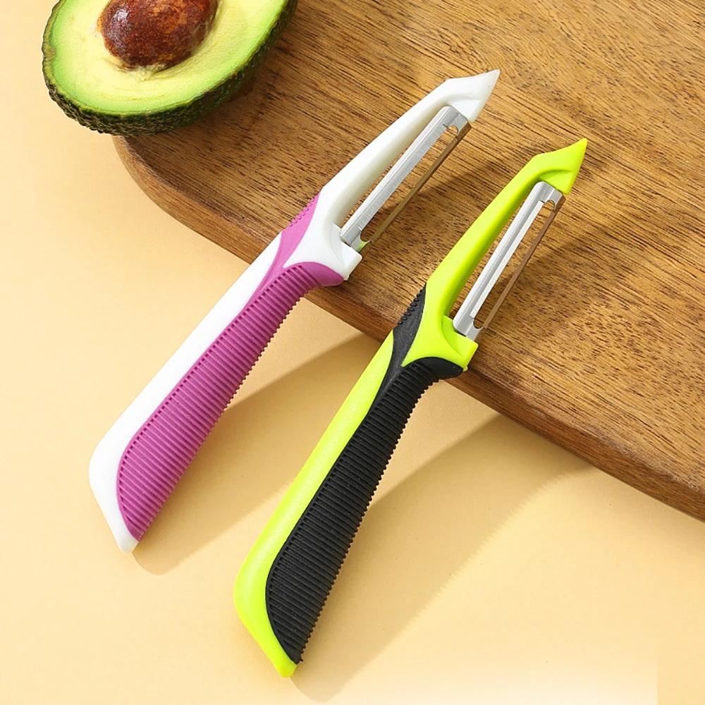 Pelador con mango antideslizante, pelador, herramienta mágica, melón, patata, fruta, raspador, accesorios para herramientas de cocina y verduras
