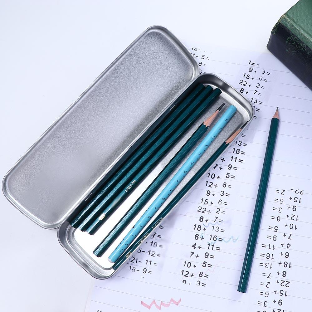 Simple Metal Pencil Case Aluminum Stationery Boxes Tin Pen Box Multifunction Storage Box Stationery School Supplies Gift for Kid