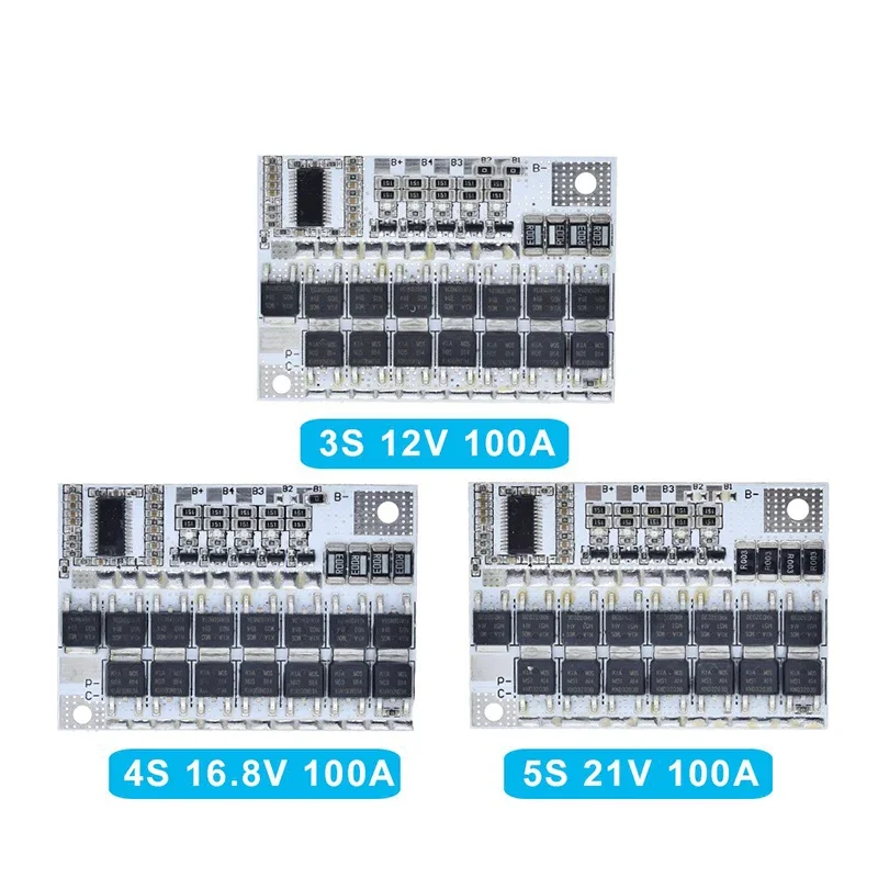 TZT 5S 4S 3S BMS 100A 21V 18V 16.8V 12V 18650 Li-Ion LMO Ternary LITHIUM แบตเตอรี่ Circuit Board ชาร์จ