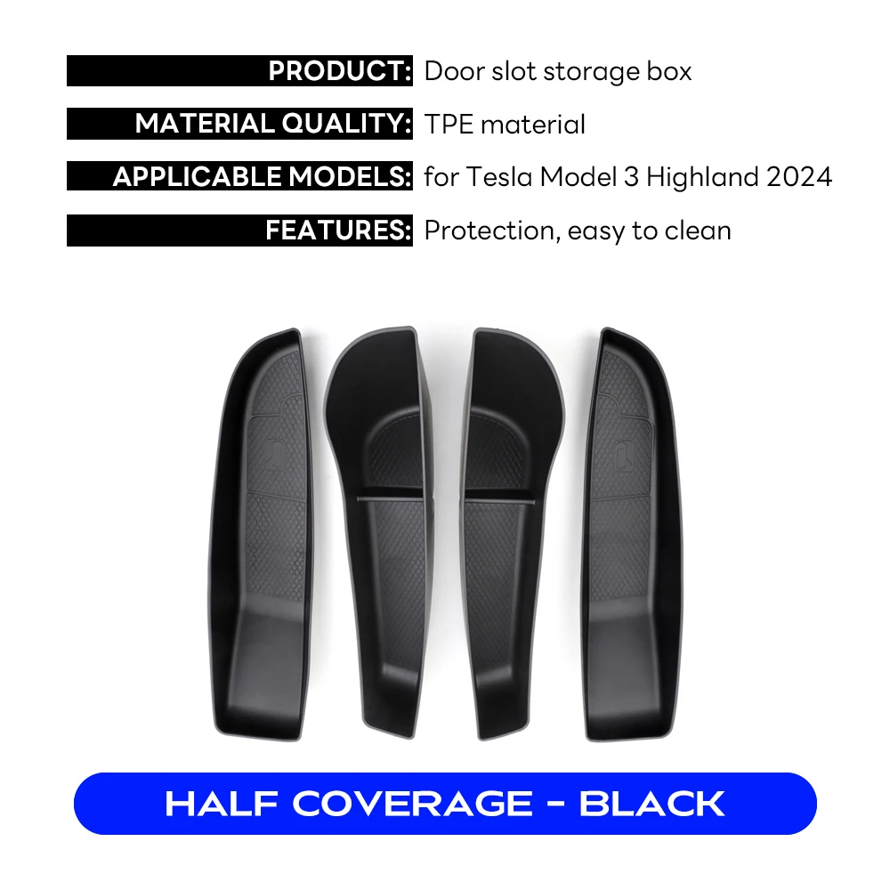 テスラ新モデル 3 + ハイランド 2024 リアフル収納ボックスドアハンドルアームレストトレイオーガナイザーシリコンカバーカーアクセサリー