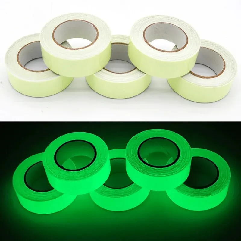 1 rotolo fluorescente autoadesivo Glow-In-The-Dark Tape Light Strip Fire Channel Stage Decoration Safety Exit Warning Stickers