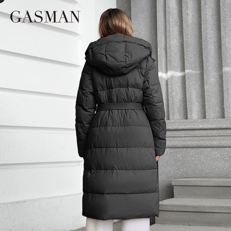 GASMAN 2024 女性の冬のジャケットファッションロングビッグポケットコート女性ブランド高品質パーカー防風暖かいダウンジャケット 88618