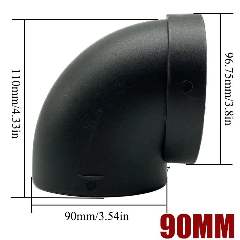 42mm 60mm 75mm 90mm L Shaped Air Ducting Pipe Elbow Outlet Connector Joiner For Webasto Eberspaecher Car Diesel Parking Heater