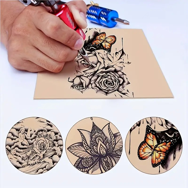 5 uds piel de práctica de tatuaje en blanco, piel de práctica de Microblading de doble cara para tatuaje, cejas, labios Kit de tatuaje suministros de tatuaje