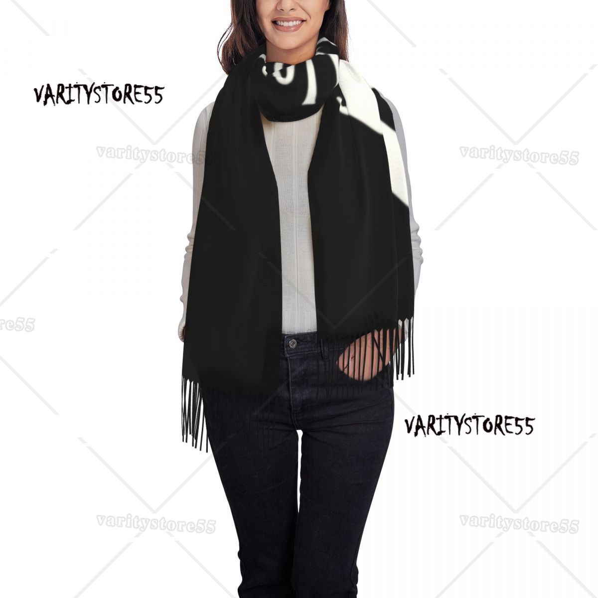 The Scotties Bufanda envolvente para mujer Largo invierno otoño cálido chal con borlas Unisex Scottish Terrier Perro Bufandas