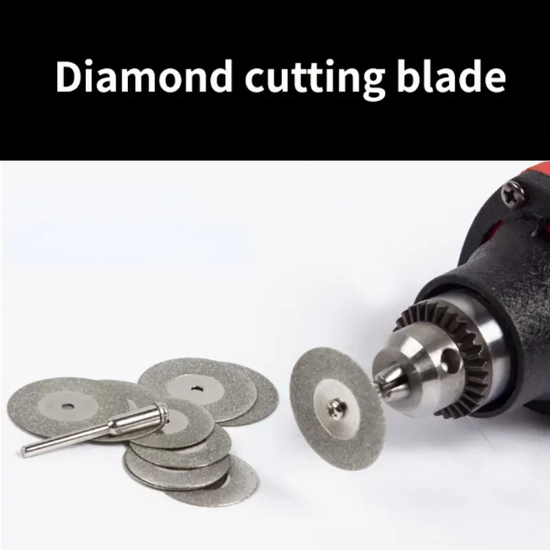 5 dischi da taglio diamantati da 22 mm tagliati mini lama per sega diamantata con 1 gambo di collegamento per utensile rotante Dremel Drill Fit