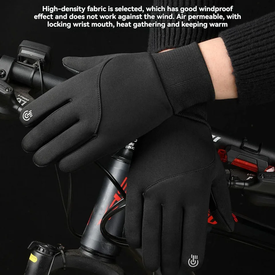 LOOGDEEL guantes de ciclismo motociclista Otoño Invierno cálido Camping para hombres mujeres esquí bicicleta terciopelo pantalla táctil impermeable