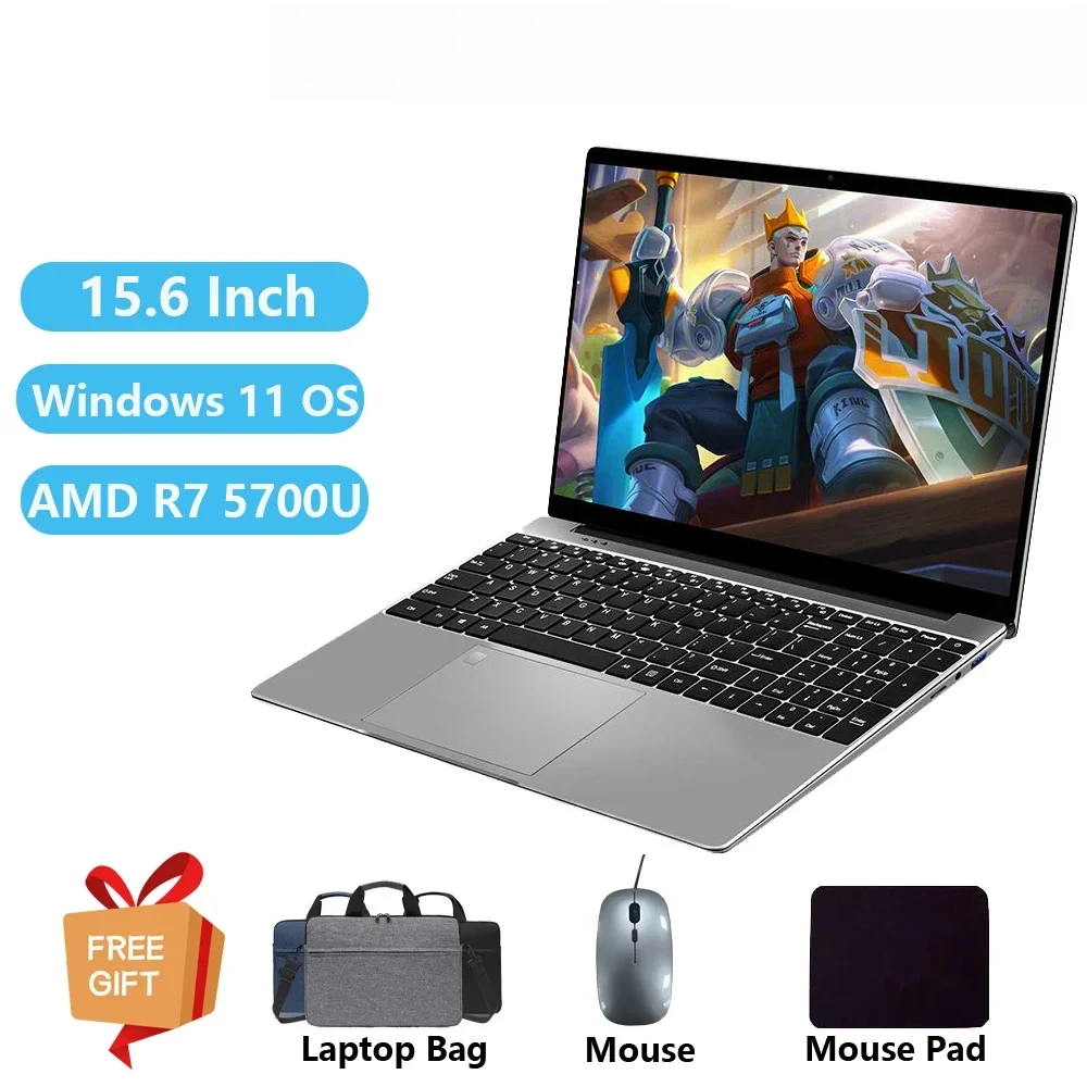 Ordinateurs portables AMD Lapmedicents Gaming Office Business, Win11, 2024 pouces, IPS, Ryzen 7 5700U, 8 cœurs, 32 Go, DDR4, 2 To, PCIE, 15.6 mAh, 9000