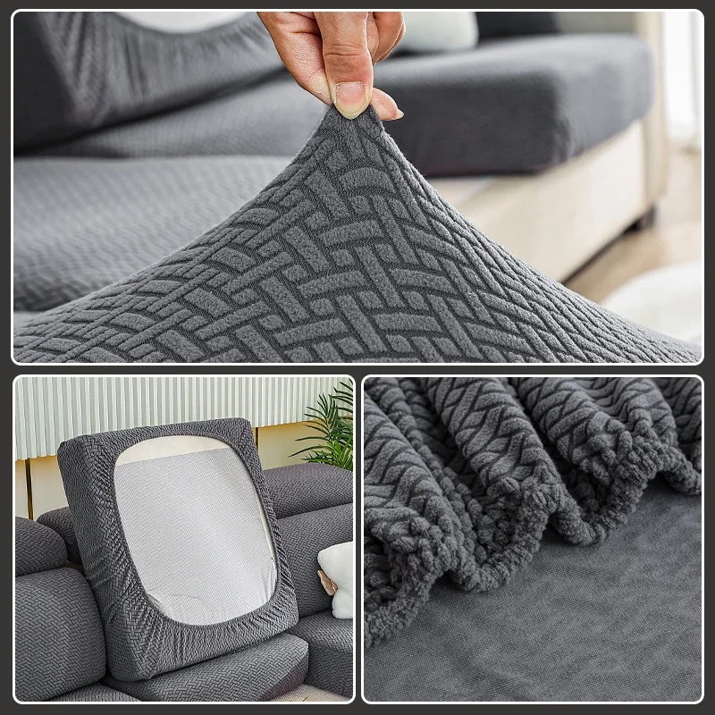 Funda de sofá elástica de rejilla oblicua, fundas para cojines de asiento de sofá de Jacquard, funda de sofá elástica para sala de estar, fundas de sofá lavables