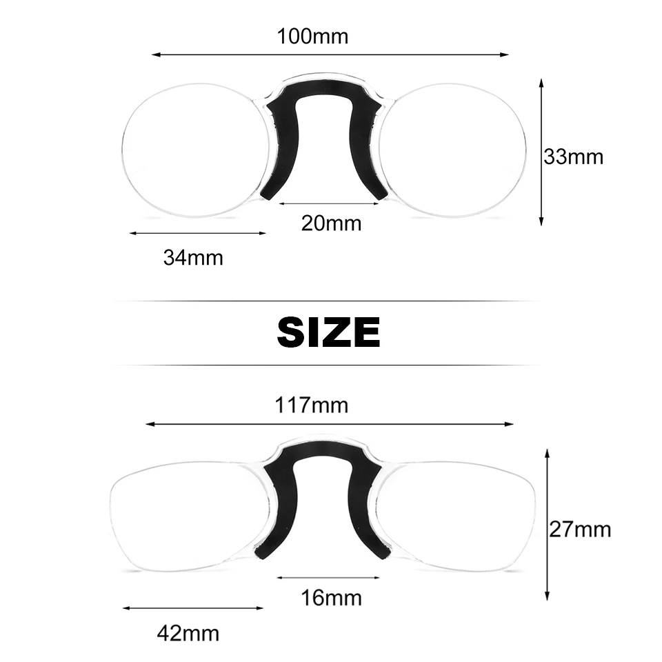 NONOR Silicone Mũi Miệng Túi Kẹp Kính Đọc Sách Cho Nam Nữ Di Động TR Vòng Khung Đầu Đọc Kính