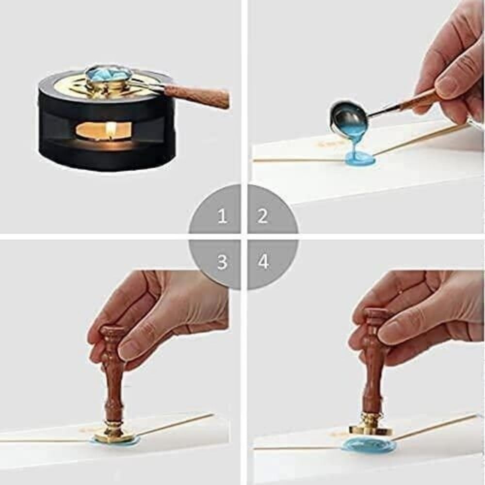 Animal Patterns Sealing Wax Stamps Copper Seals and Wooden Hilt, Wax Stamp Kit for wedding, Cards, Envelopes, Gift Packaging