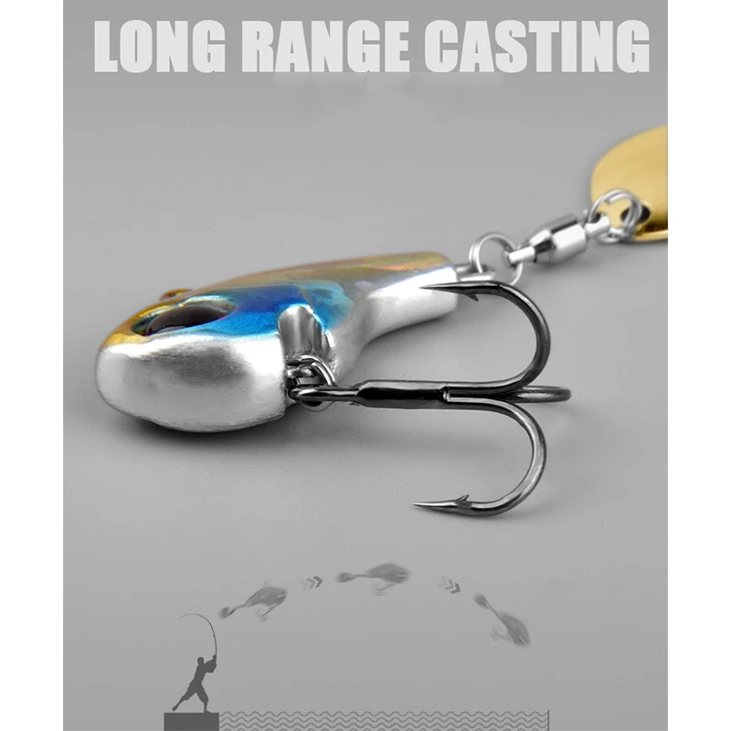 5pcs Fishing Lure Set Wobbler Rotating Metal VIB Vibration Bait Spinner Spoon Jig Sea Lures Artificial Hard Baits Sequins Tackle