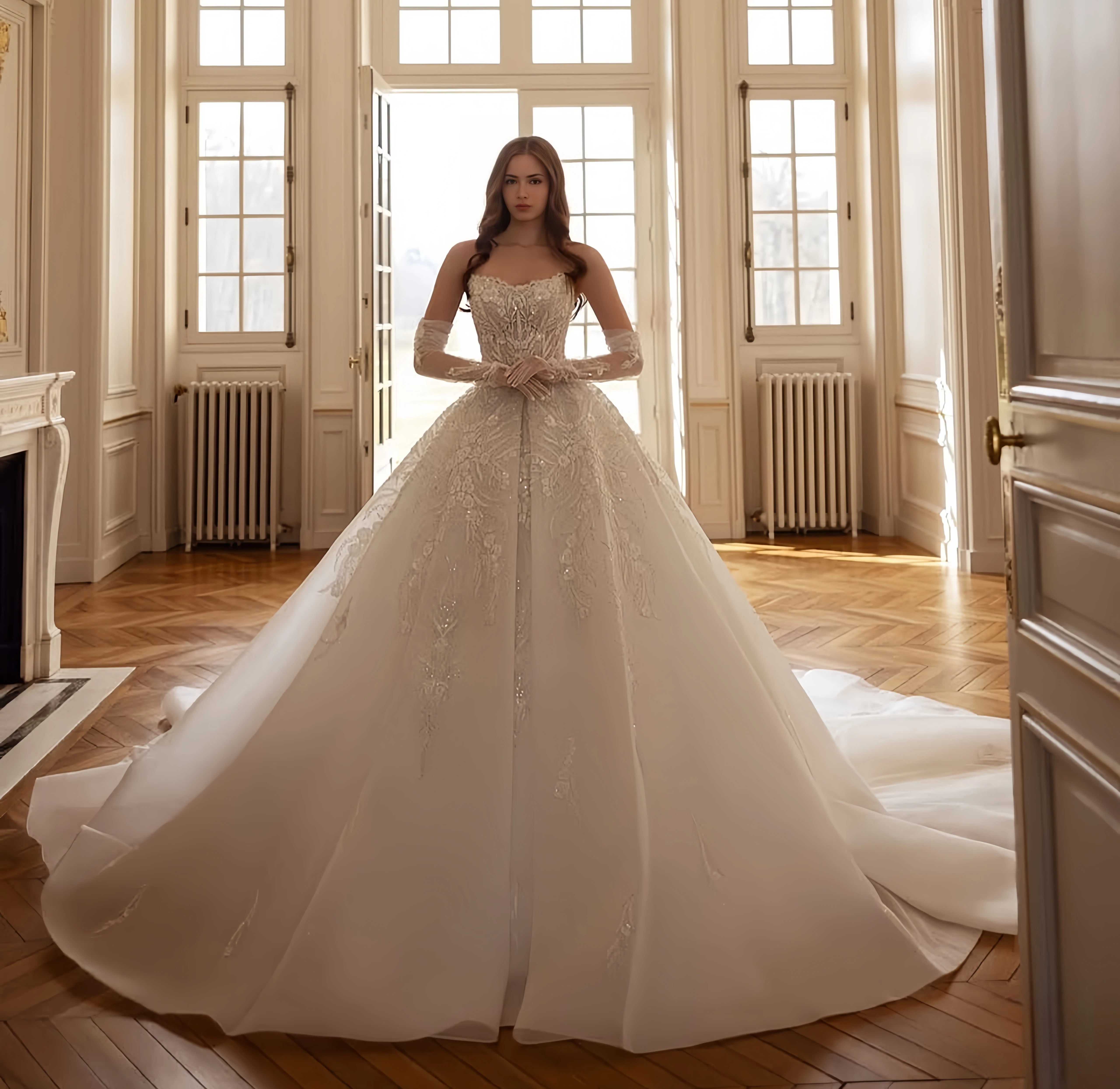 Personalizado sem alças sem mangas frisado elegante vestido de casamento estidos de novia amanda novias amanda novias oficial