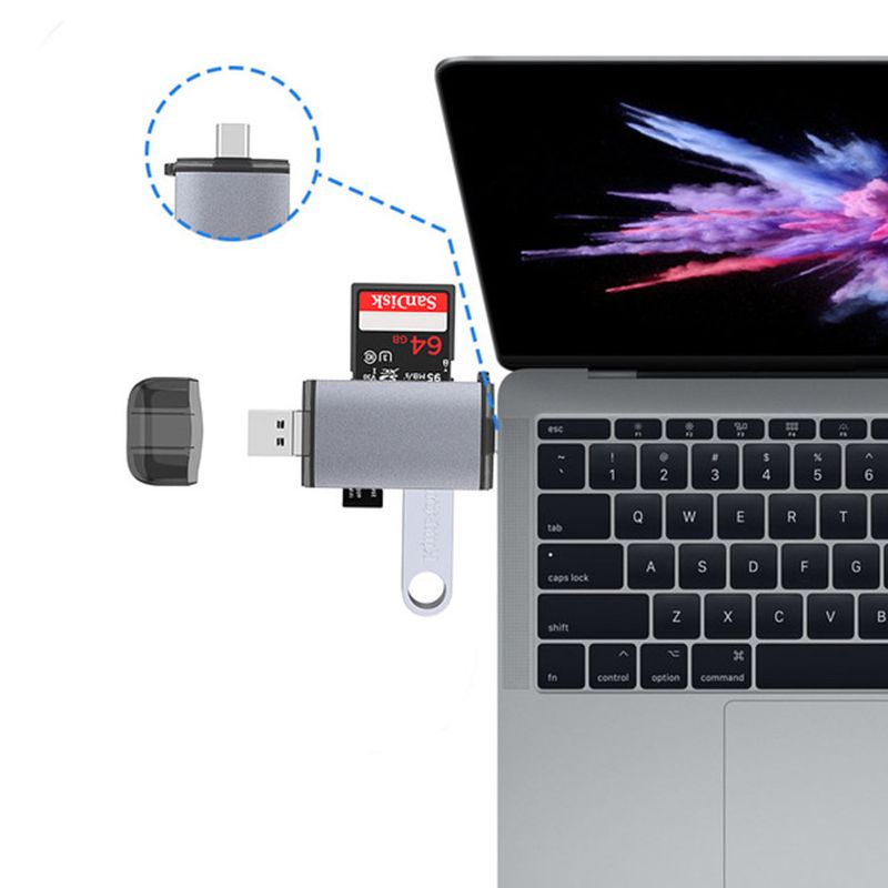 1Pc 6 in1 universel SD/TF carte ordinateur téléphone portable lecteurs de carte SIM 3.0 USB type-c Micro USB OTG lecteur de carte de secours pour Android