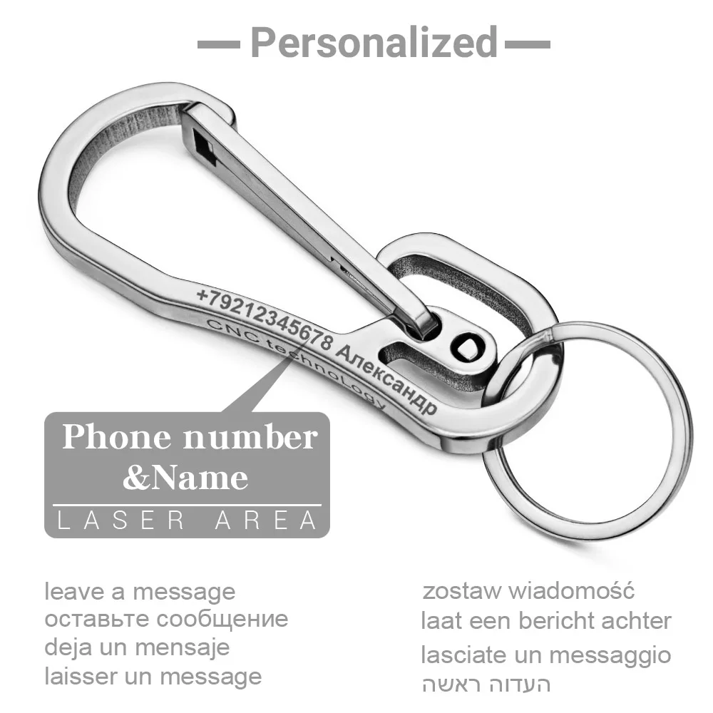 สแตนเลสสตีลพวงกุญแจตัวอักษรที่กำหนดเองคุณภาพสูง Keyring ส่วนบุคคลสำหรับชายรถ Buckle Key Chain ผู้ถือแหวน K415