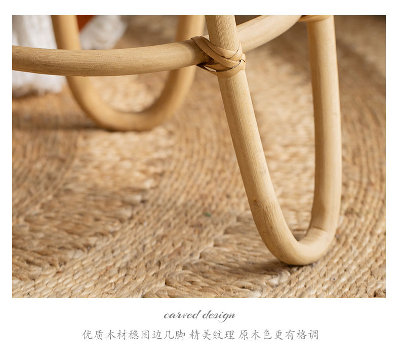 Mesa De Café De Madeira Natural Handwoven Redonda Do Rattan, Mobília De Luxo Leve, Sala De Estar E Salão