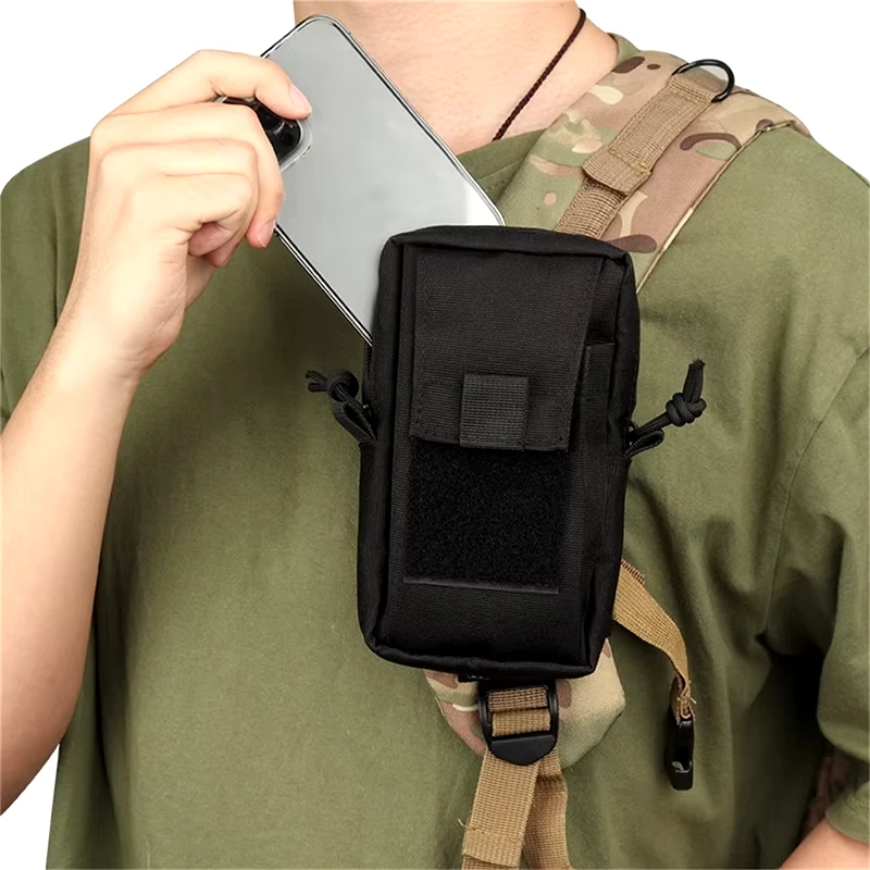 Borse per articoli vari con tracolla per zaino Confezione di accessori Chiave Torcia elettrica Custodia per telefono Molle Borsa per attrezzi EDC da campeggio all'aperto