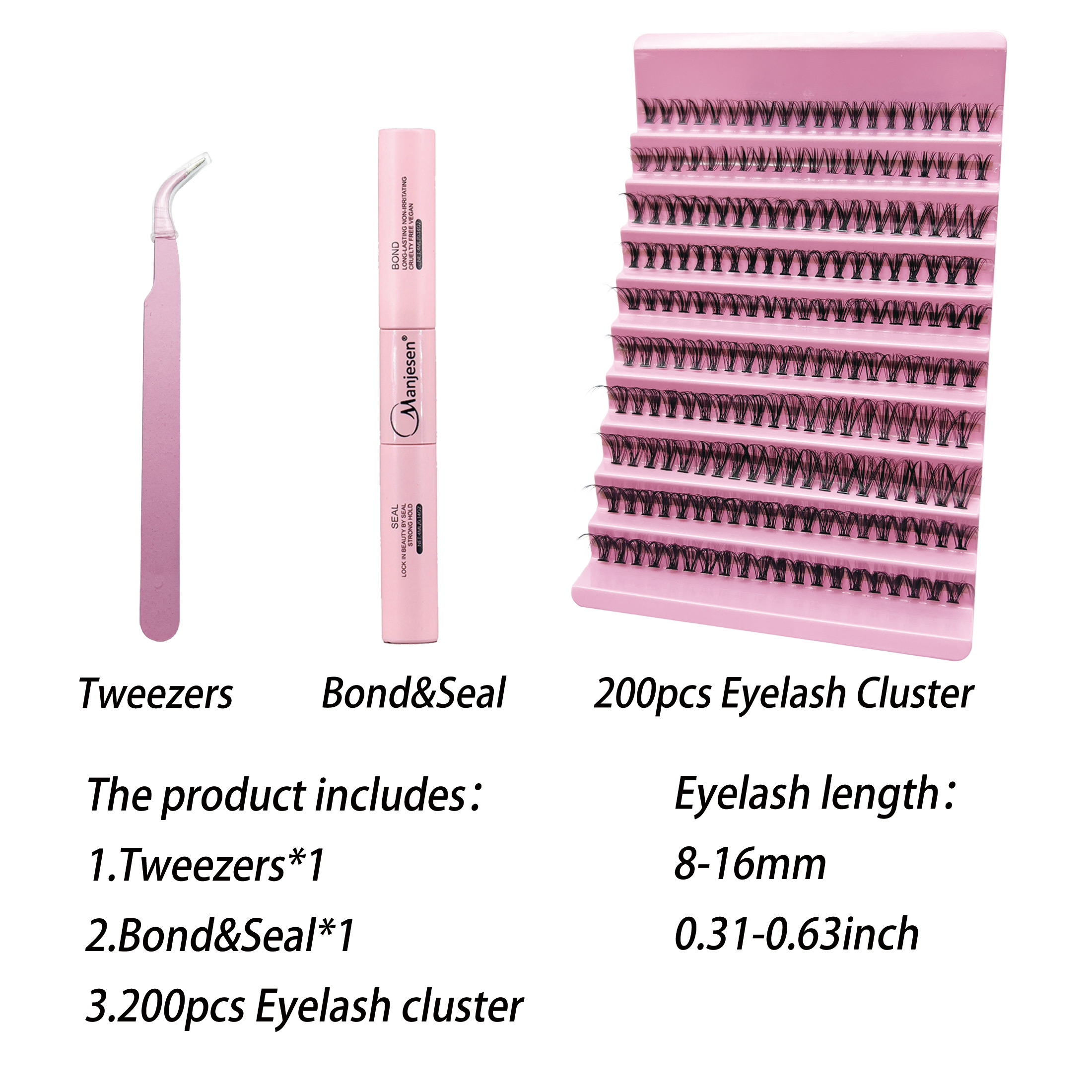 DIY Lashes Extension kit Eyelashes 200 PCS Clusters Lash Bond and Seal Makeup tools  for gluing Lashes Gluing Glue Accessories