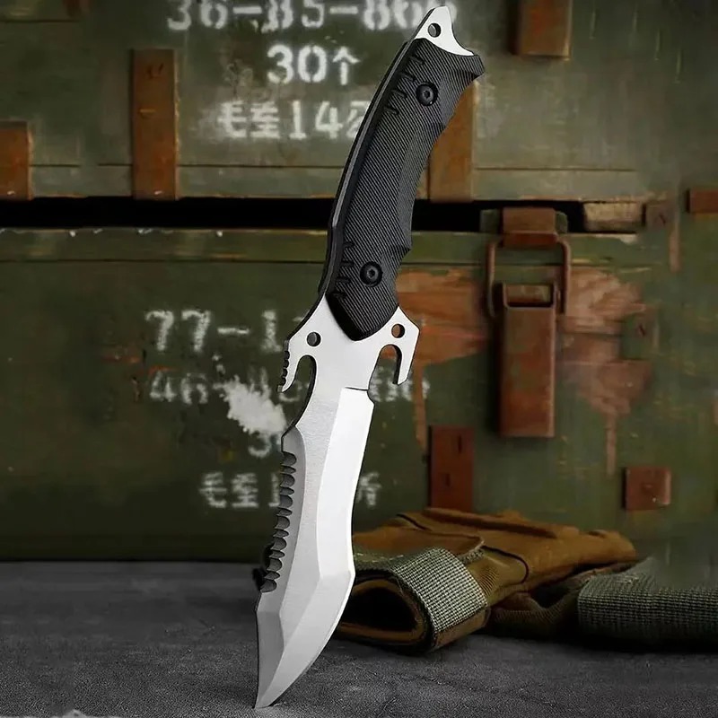 Портативный нож для выживания высокой твердости, прямой уличный карманный нож для военной охоты и тактики