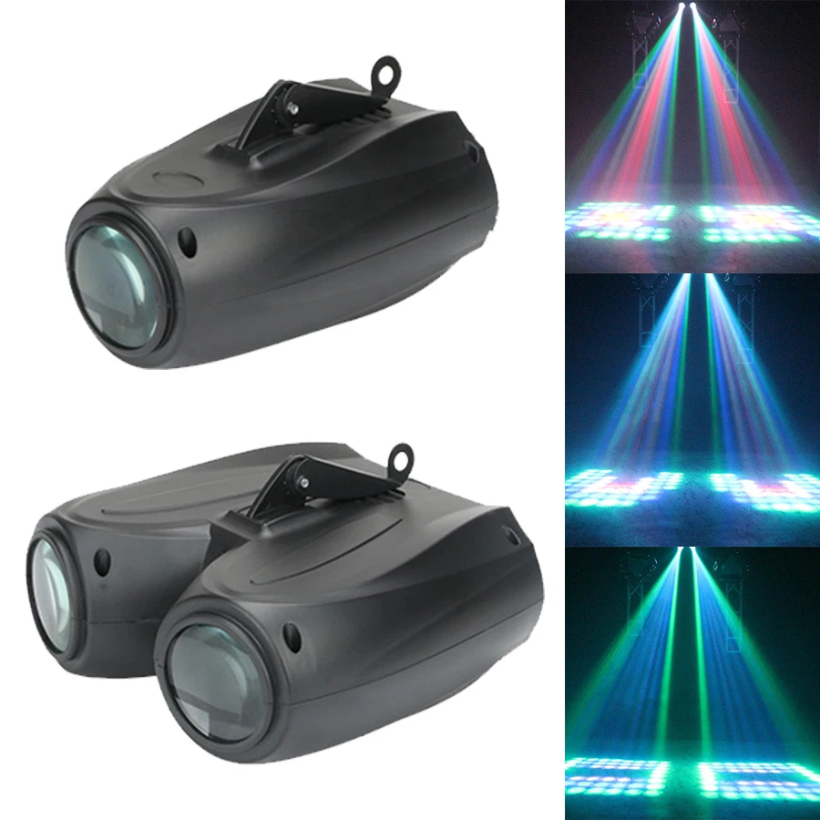 カラフルな 20 ワット RGBW パターンステージ効果ライトサウンドコントロール自走式 LED ダブルヘッド飛行船プロジェクターライト DJ ディスコパーティー