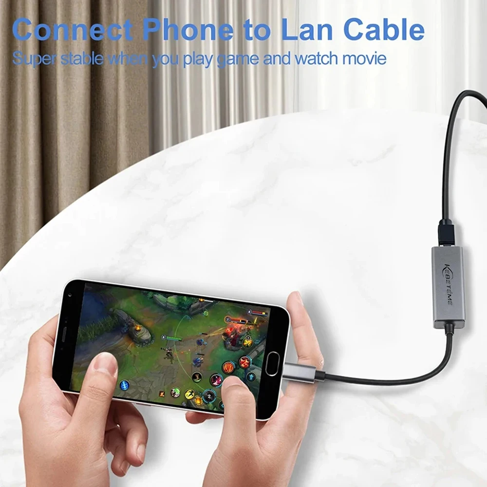 Kebidumei 1000 Mbit/s USB-Ethernet-Adapter USB 3.0 Netzwerkkarte zu USB RJ45 Lan für PC MacBook Win 10/11 Xiaomi Ethernet USB-Kabel