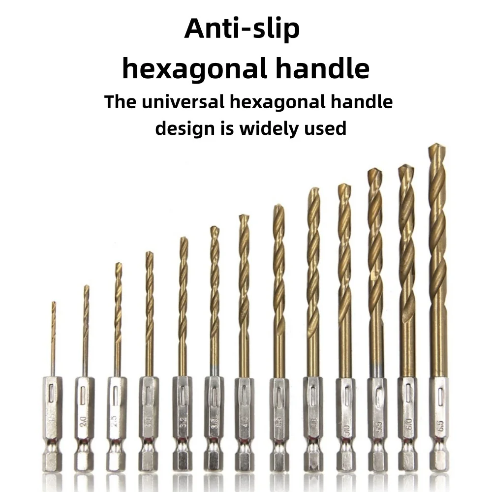 13Pcs Hexagonal Handle Twists Drill Bits Set Electric Drill Screwdriver Drilling Tool For Hardened Metal Stainless Woodworking