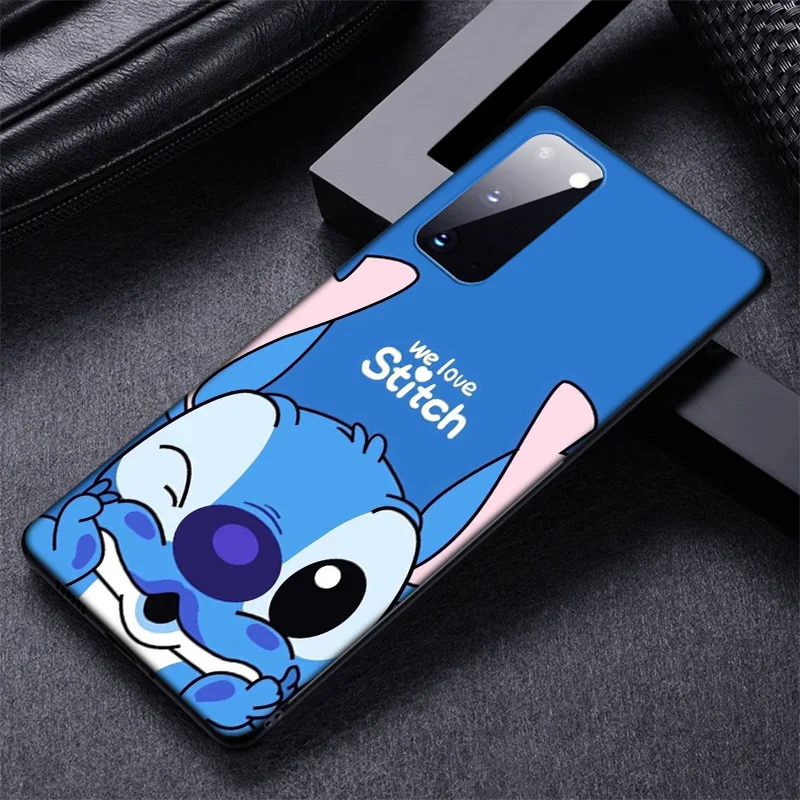 Casing Ponsel LAI14 Kartun Stitch Cinta untuk Samsung Galaxy S20 S21 S22 S23 S24 Fe Plus Ultra Lite