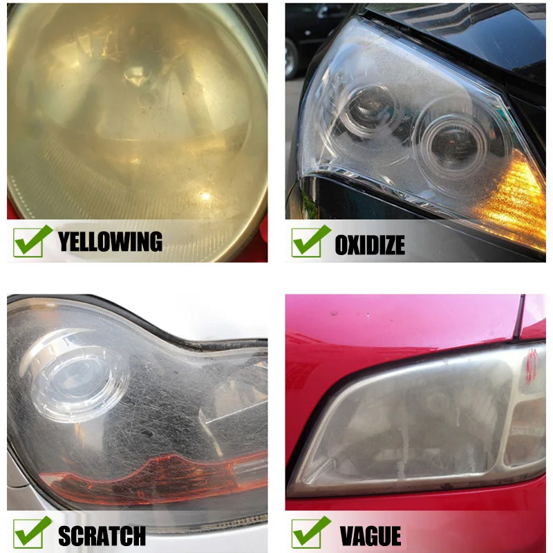ไฟหน้ารถฟื้นฟูชุดขัดไฟหน้า Scratch Remover ซ่อมทําความสะอาดวางลบออกซิเดชันไฟหน้าภาษาโปลิชคํา Liquid