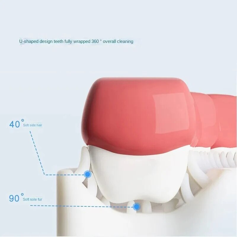 U자형 어린이 칫솔, 아기 치아 청소 칫솔질 기구, 어린이 구강 청소 칫솔, 칫솔질 도구, 2 개