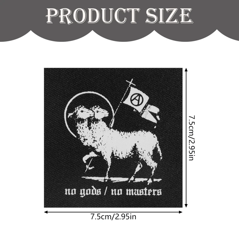 1PC No Gods No Masters Print Patch Taktische Moral Punk Abzeichen DIY Geschenk Nähen Auf Patches Für Kleidung Kappe Tasche jacke Trucker Hut