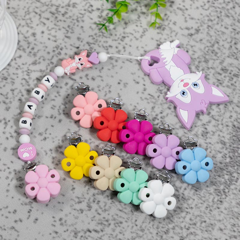 TYRY.HU, 3 uds., Clips redondos para chupete de silicona en forma de corazón, Clip para chupete de silicona BPA, cadena para chupete de bebé, accesorios DIY para bebé