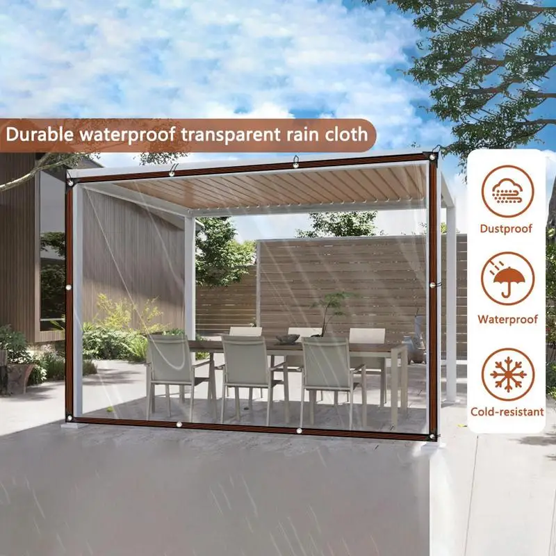 Tenda da balcone con membrana antipioggia in PVC trasparente, tenda isolante per piante grasse con telone impermeabile per esterni