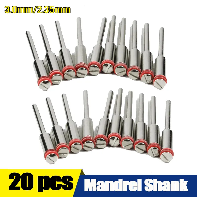 20 unids/set 2,35/3,0mm mango/mandril de tornillo de acero soporte de corte para accesorios rotativos Dremel herramientas mandril de disco