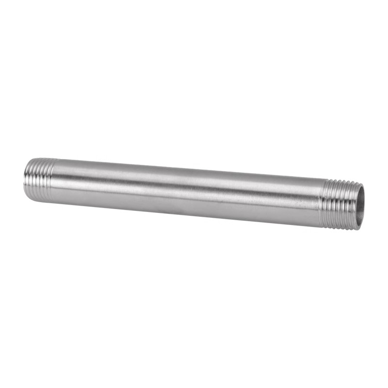 Comprimento 50/100/150/200/250/300mm 1/4 "3/8" 1/2 "3/4" -2 ”BSP Rosca Macho Longo Mamilo 304 Conector de encaixe de tubulação de aço inoxidável