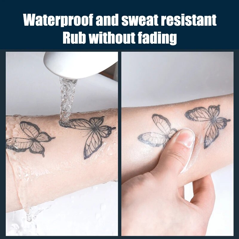 Autocollants de tatouage à base de plantes de dessin animé Semi-Permanent, 30 pièces, autocollants d'impression par transfert d'eau jetables imperméables pour femmes