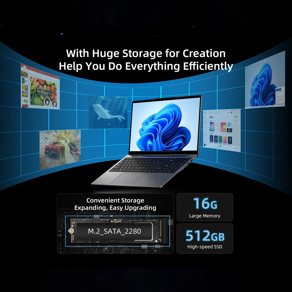 BMAX 15,6 "X15 ProNotebook 16GB RAM 512GB SSD Intel N95 CPU Windows 11 1920x1080 Dual Wifi USB PC portátil DDR4