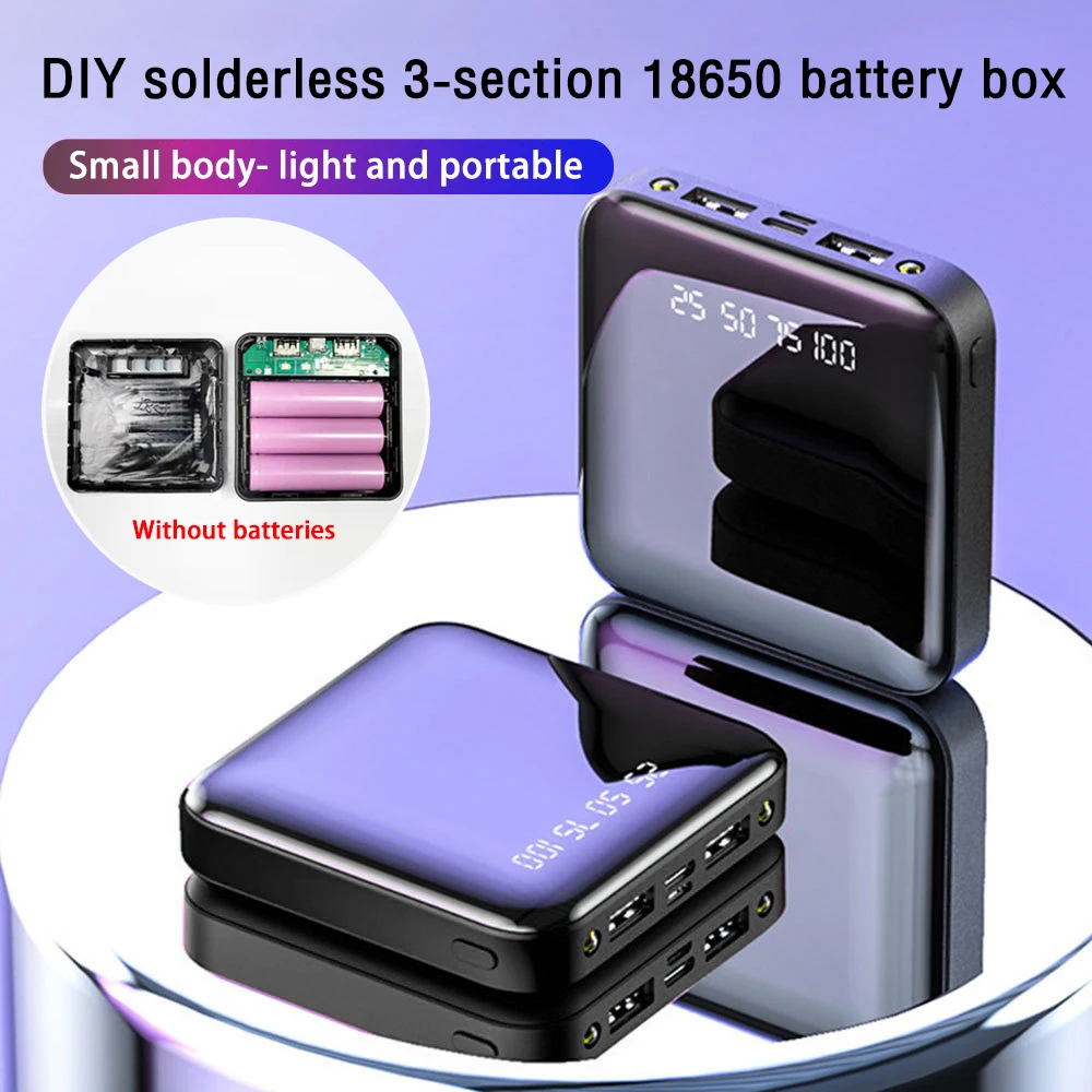 Soporte de batería tipo C 3*18650, caja de batería para banco de energía, cargador de teléfono móvil, carcasa DIY, estuche de almacenamiento de carga para teléfonos inteligentes
