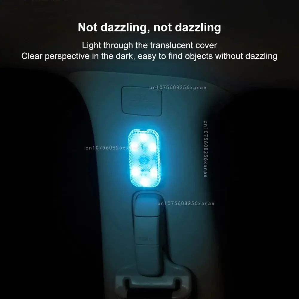 Portable Car Interior Dome Light Finger Touch Sensor Mini LED Reading Lamp Car Roof Magnets USB Charging Atmosphere Lamp