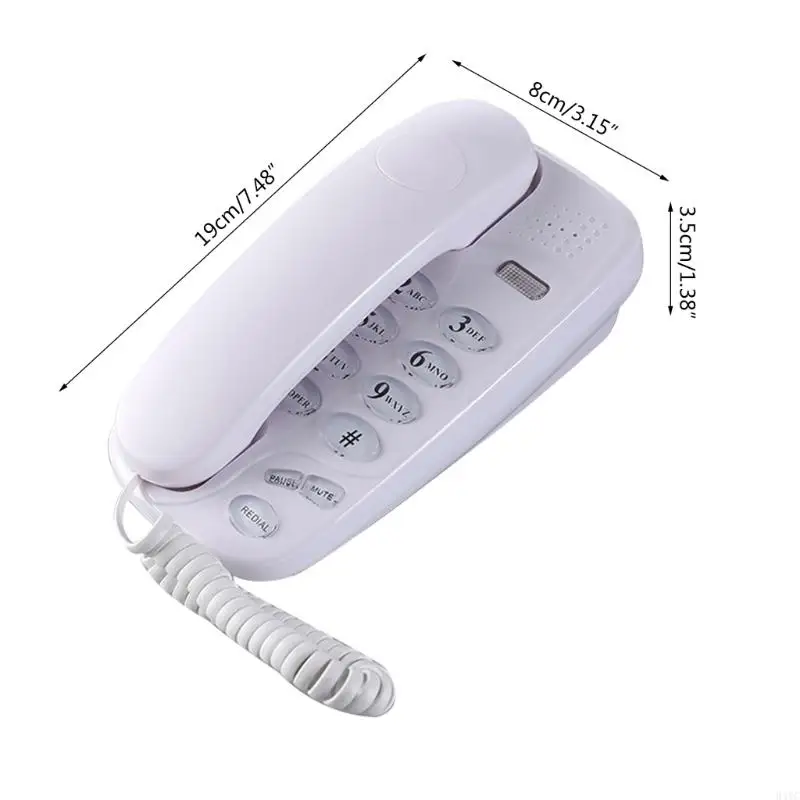 Telepon Dinding 34yc Telepon Dinding Darat Tetap dengan Panggilan Mute dan Redial