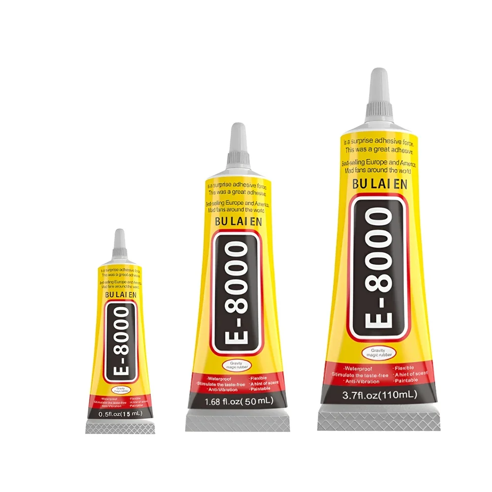 15/50/110ml E8000 Forte Colla Liquida Vestiti Tessuto Trasparente Adesivo In Pelle Gioielli di Cancelleria Schermo Del Telefono Colla Istantanea per Auricolari