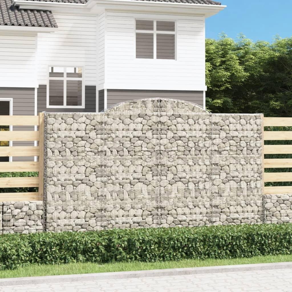 Gabion con arco alto 300x50x180200 cm Scherma decorativa da giardino in ferro zincato Protezione anticaduta